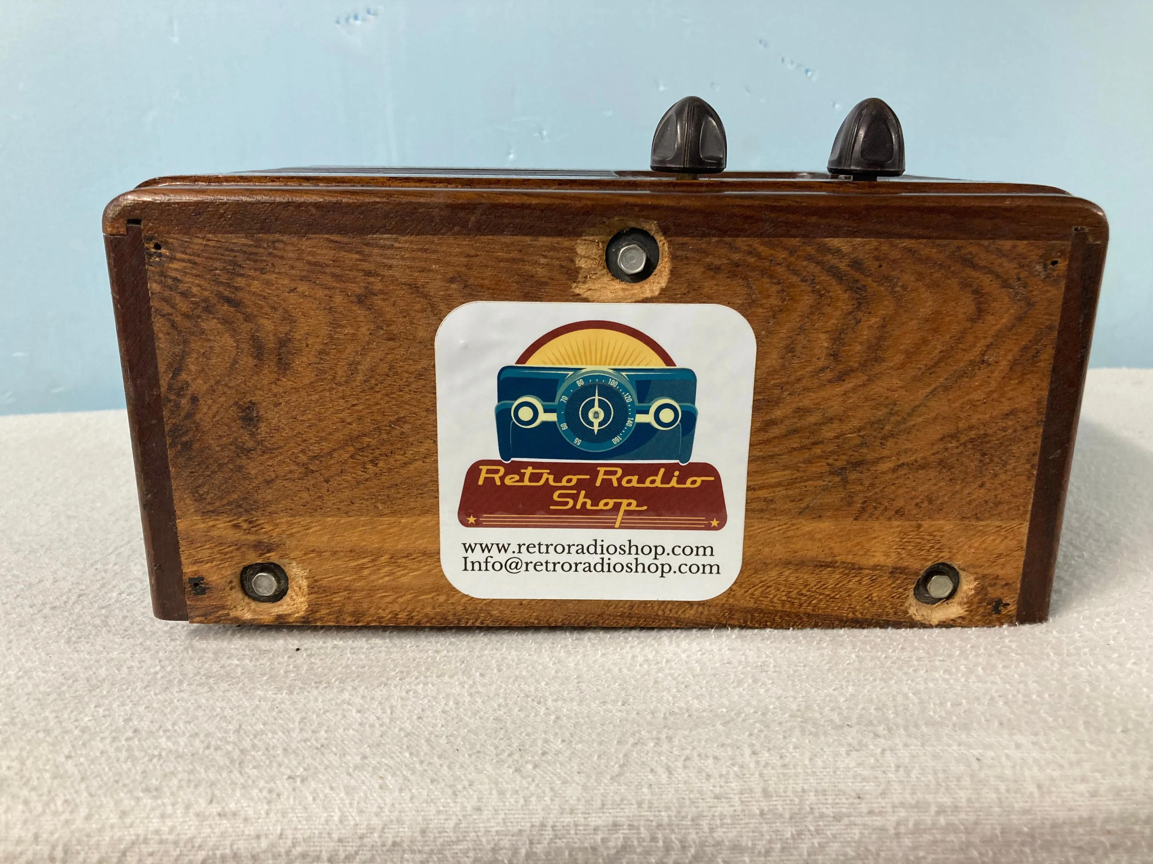 1939 Philco Midget Wood Cabinet Bluetooth Speaker With FM Option