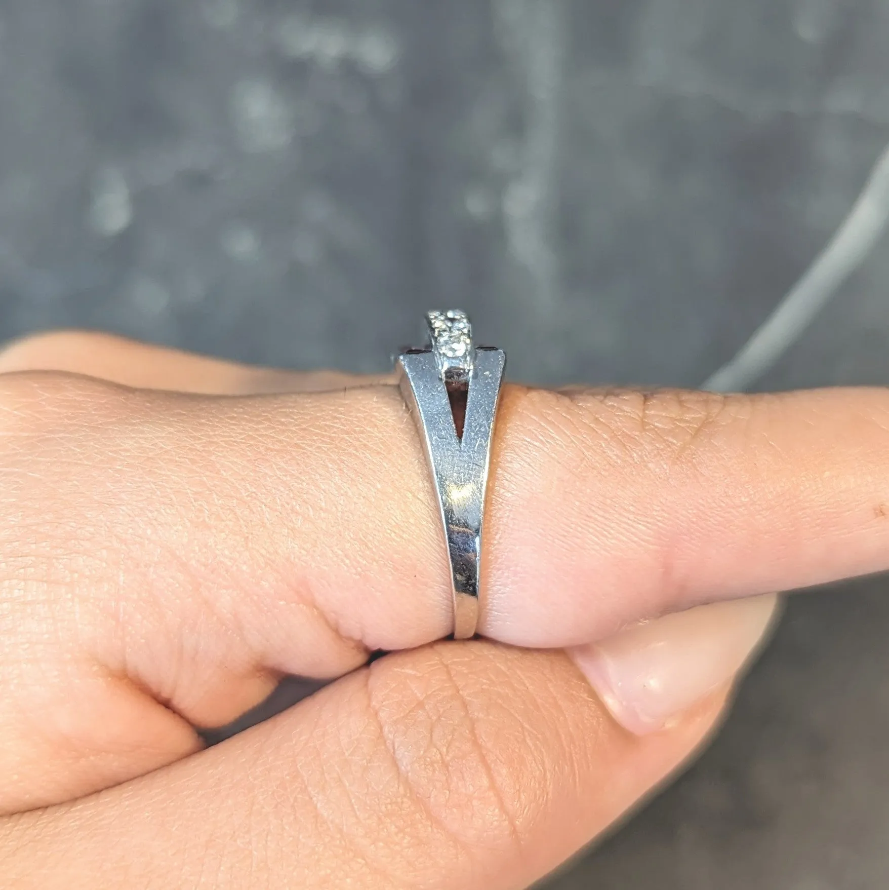 1950's Mid-Century 1.05 CTW Ruby Diamond Platinum Band Ring
