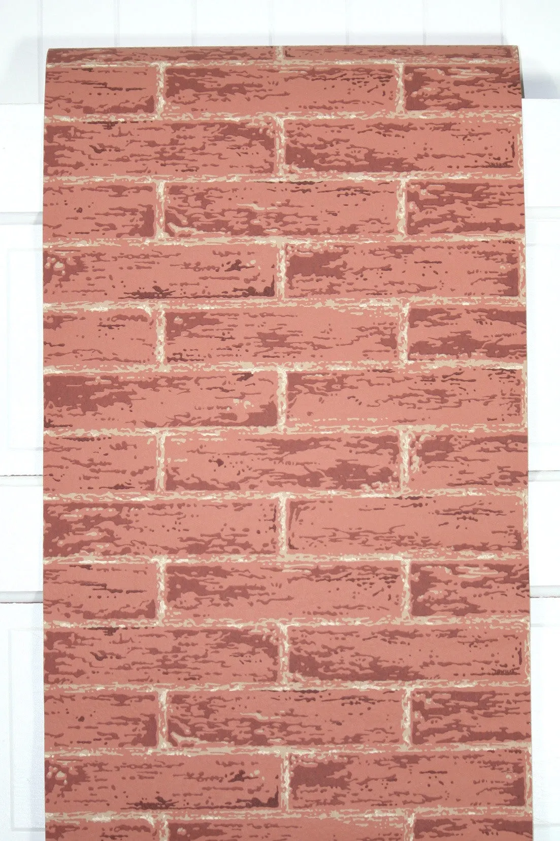 1960s Faux Brick Vintage Wallpaper