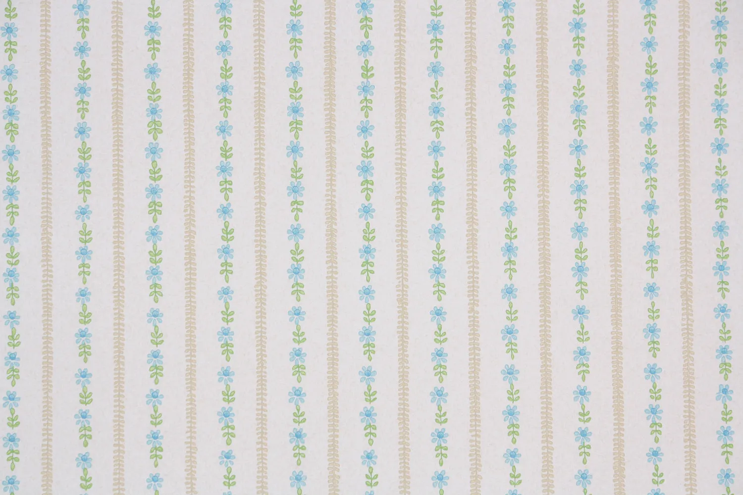 1960s Floral Stripe Vintage Wallpaper
