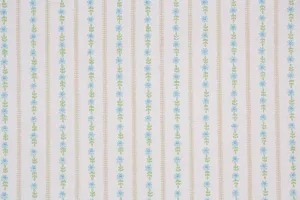 1960s Floral Stripe Vintage Wallpaper