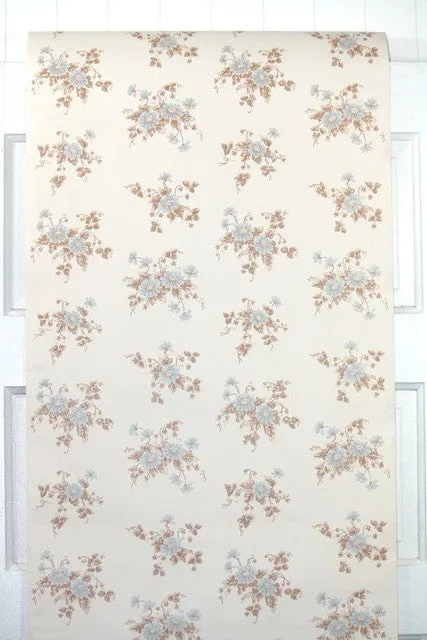 1960s Floral Vintage Wallpaper