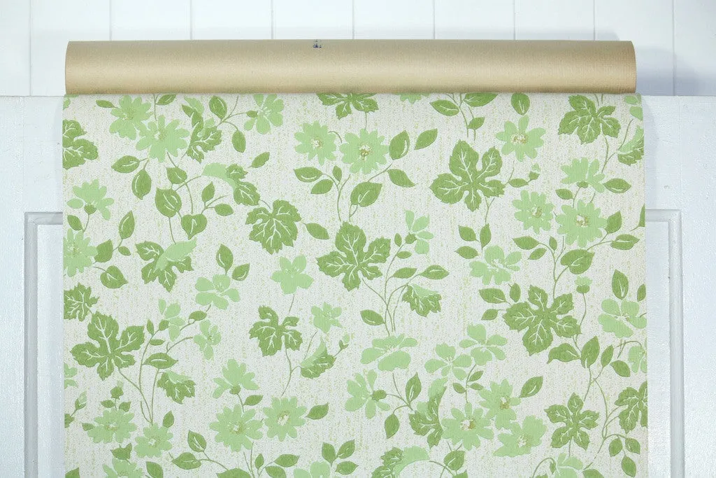 1960s Floral Vintage Wallpaper