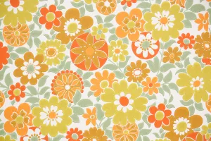 1960s Floral Vintage Wallpaper