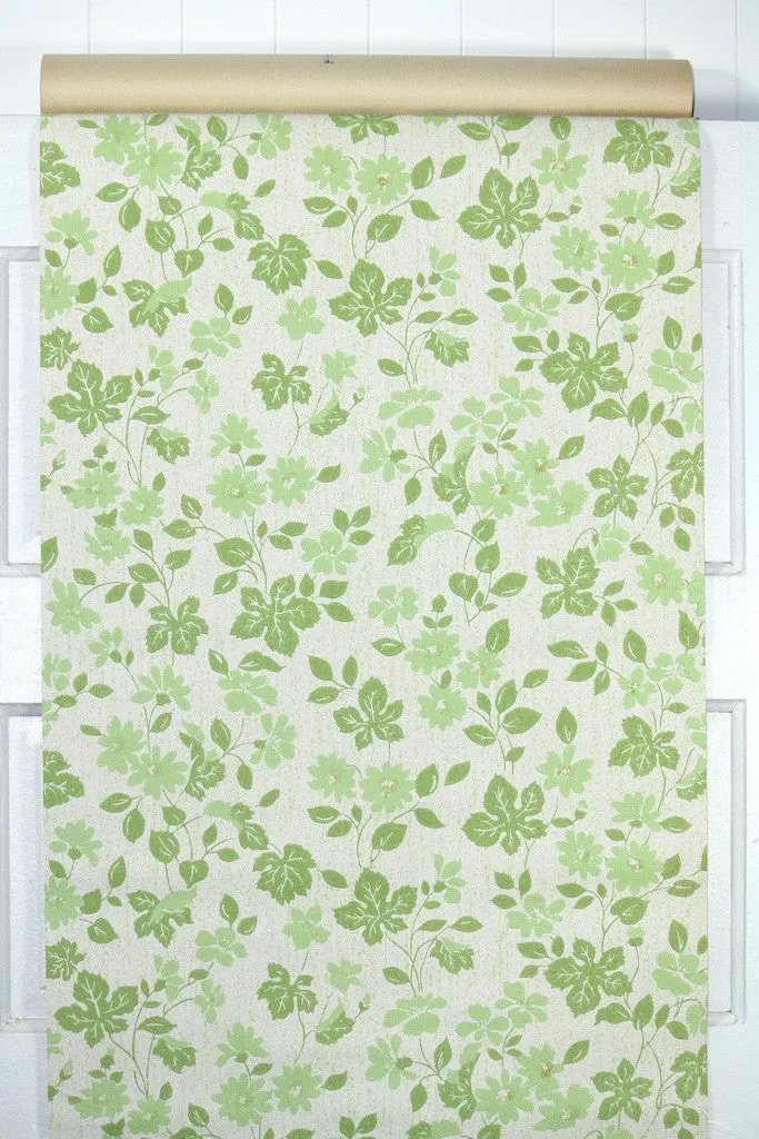 1960s Floral Vintage Wallpaper