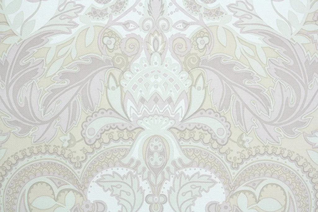 1970s Damask Vintage Wallpaper