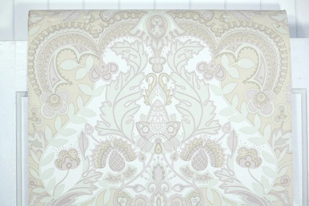 1970s Damask Vintage Wallpaper