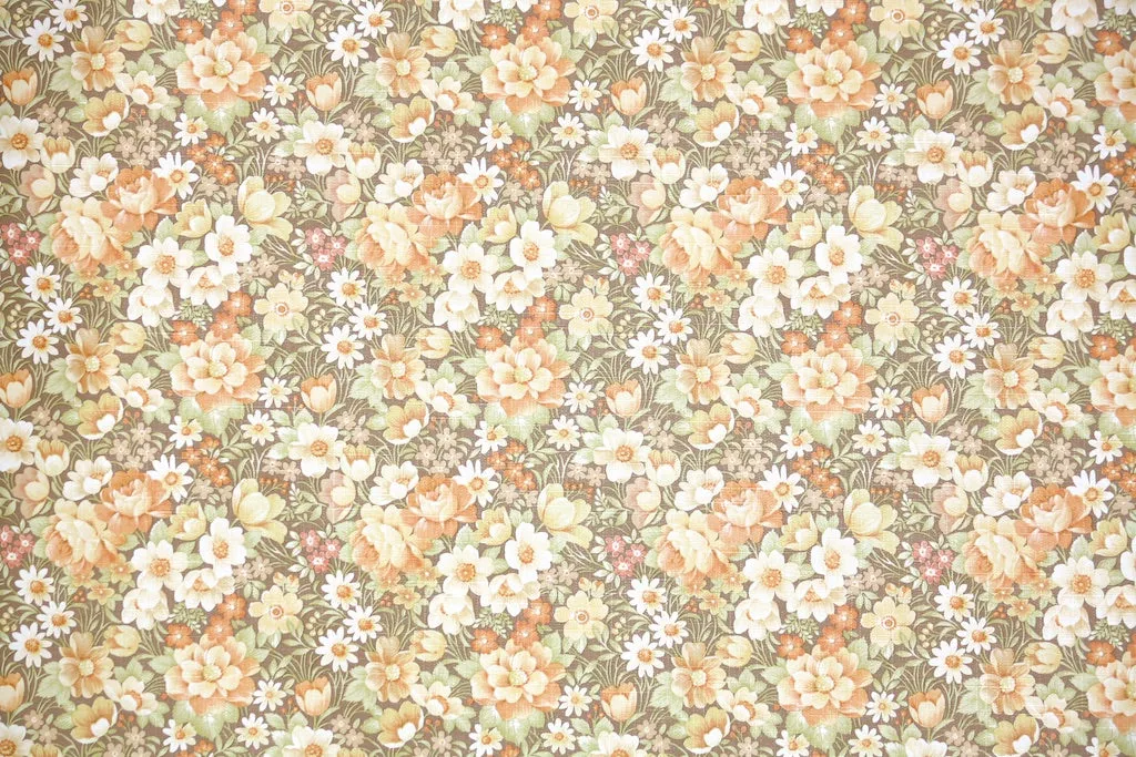 1970s Floral Vintage Wallpaper