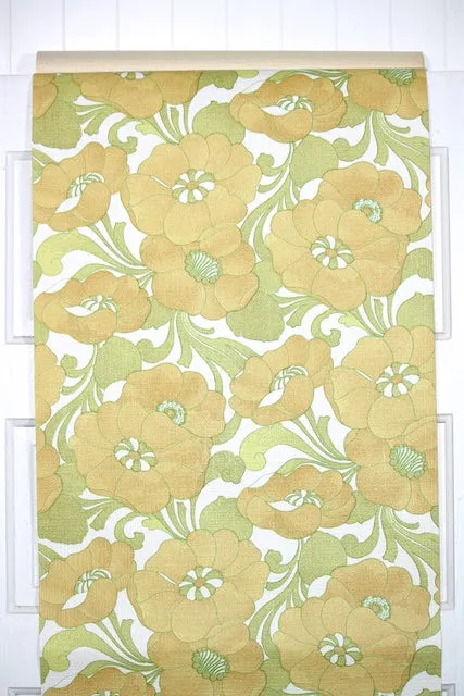 1970s Floral Vintage Wallpaper