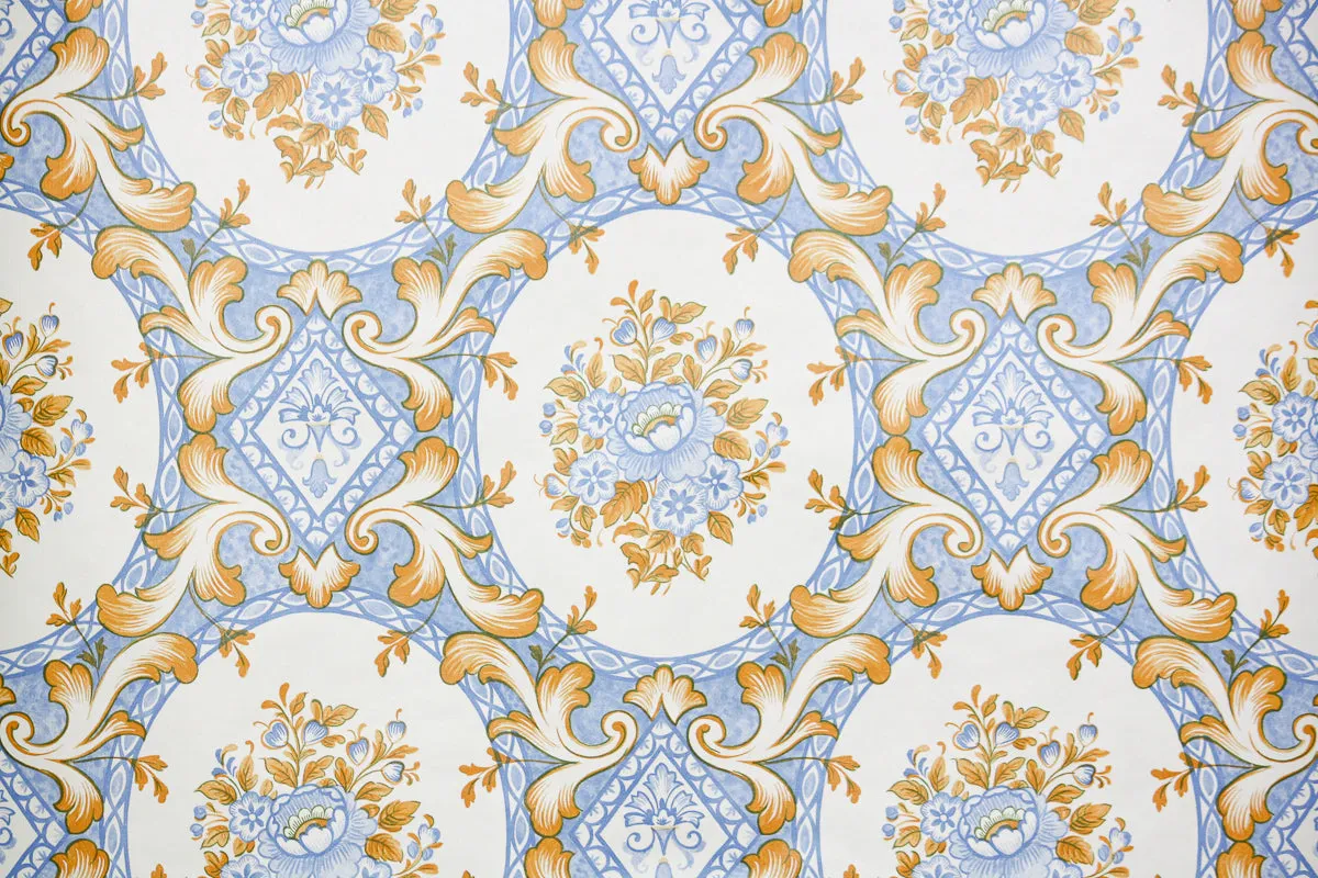 1970s Floral Vintage Wallpaper