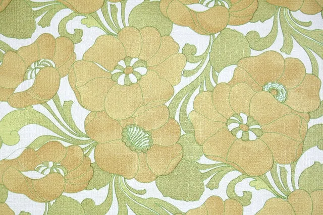 1970s Floral Vintage Wallpaper