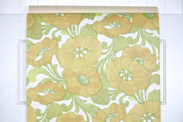 1970s Floral Vintage Wallpaper