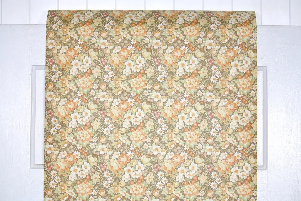 1970s Floral Vintage Wallpaper