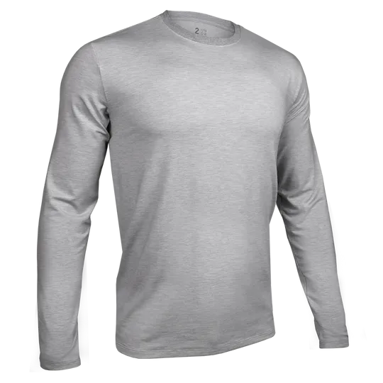 2UNDR - Long Sleeve Luxury Crew Tee - Grey