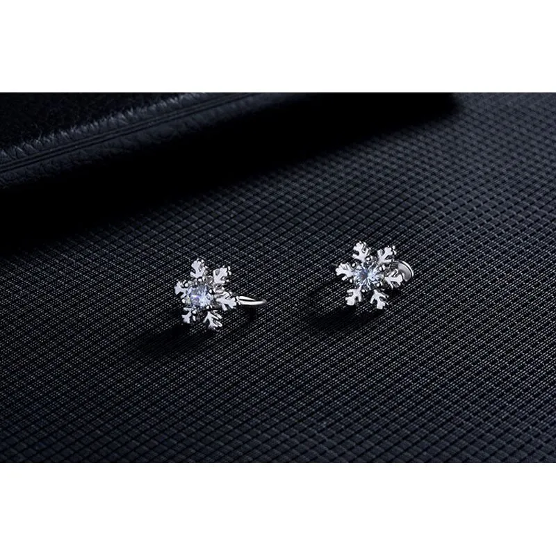 925 Sterling Silver Snow Flower Design Earring