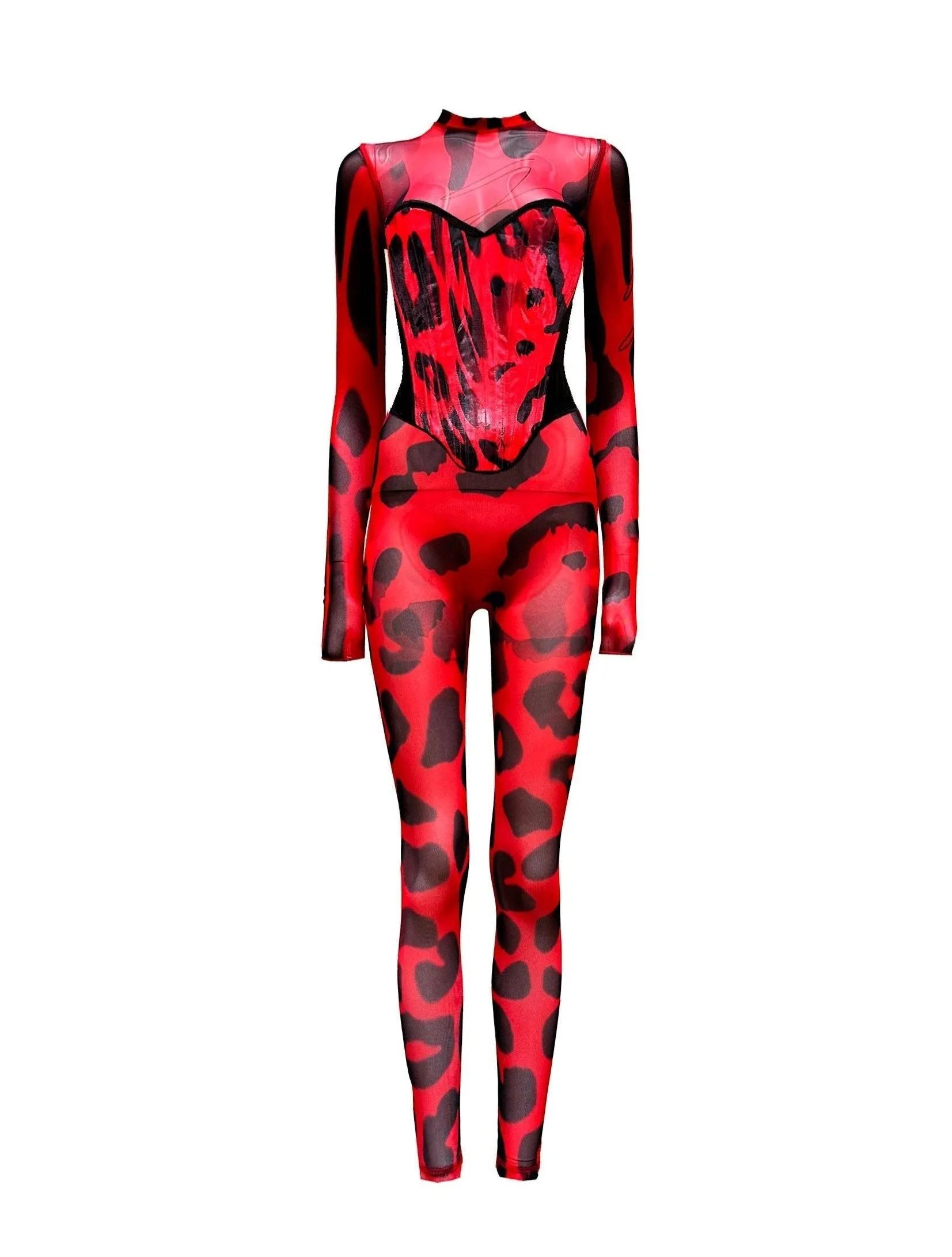 A Rouge Corset Catsuit