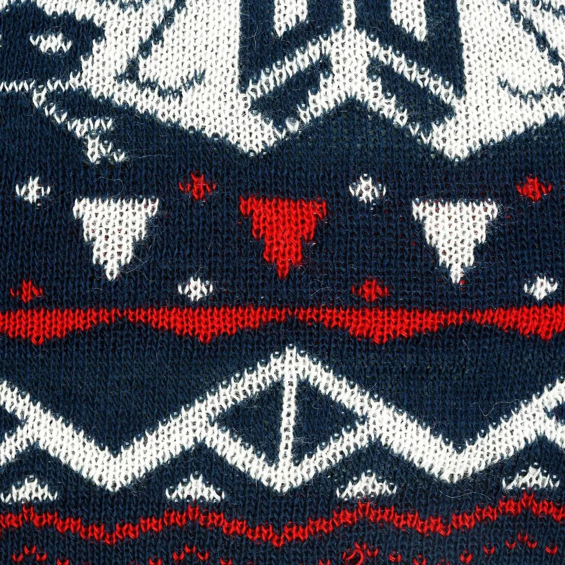 Adult Jacquard Ski Hat - White Navy