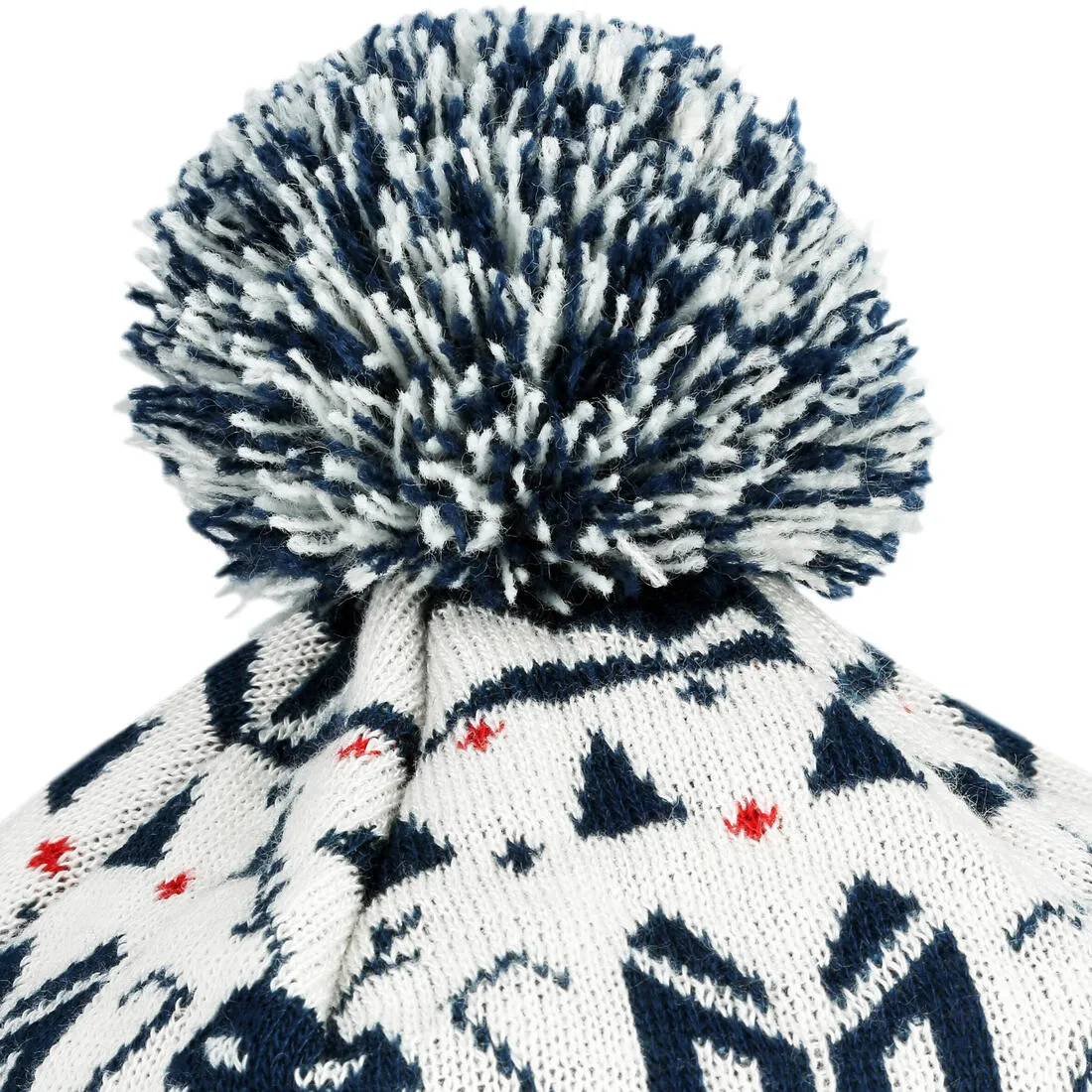 Adult Jacquard Ski Hat - White Navy