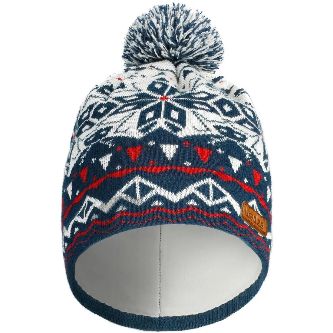 Adult Jacquard Ski Hat - White Navy