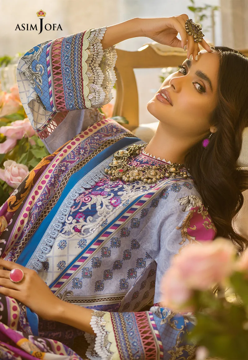 AJPR-01 | Asim Jofa Prints Rania Collection 2022 | Unstitched Embroidered Lawn Suits