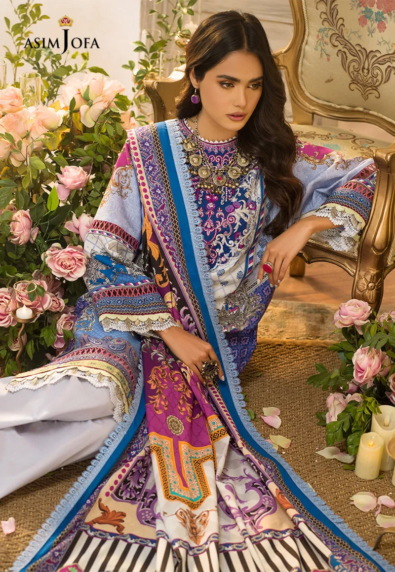 AJPR-01 | Asim Jofa Prints Rania Collection 2022 | Unstitched Embroidered Lawn Suits