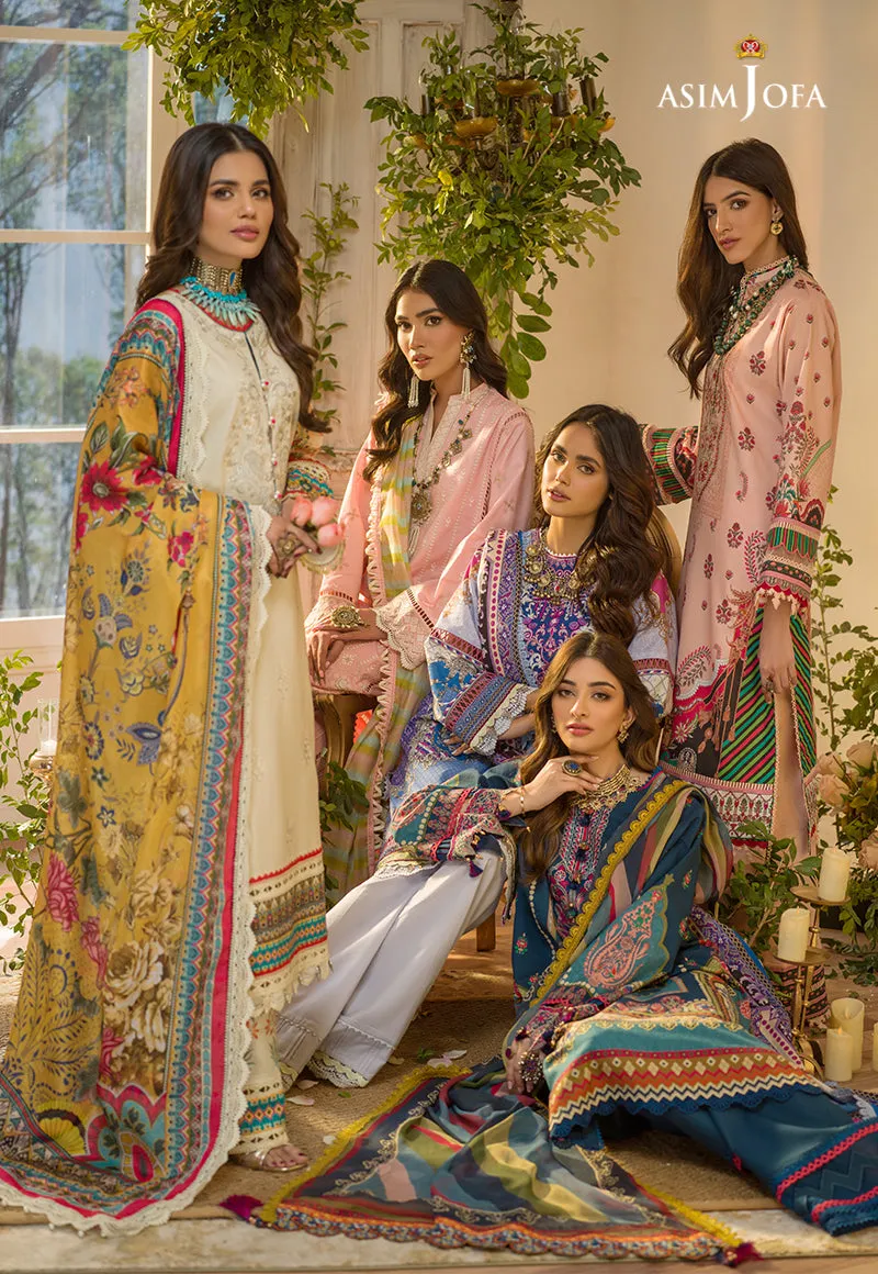 AJPR-01 | Asim Jofa Prints Rania Collection 2022 | Unstitched Embroidered Lawn Suits