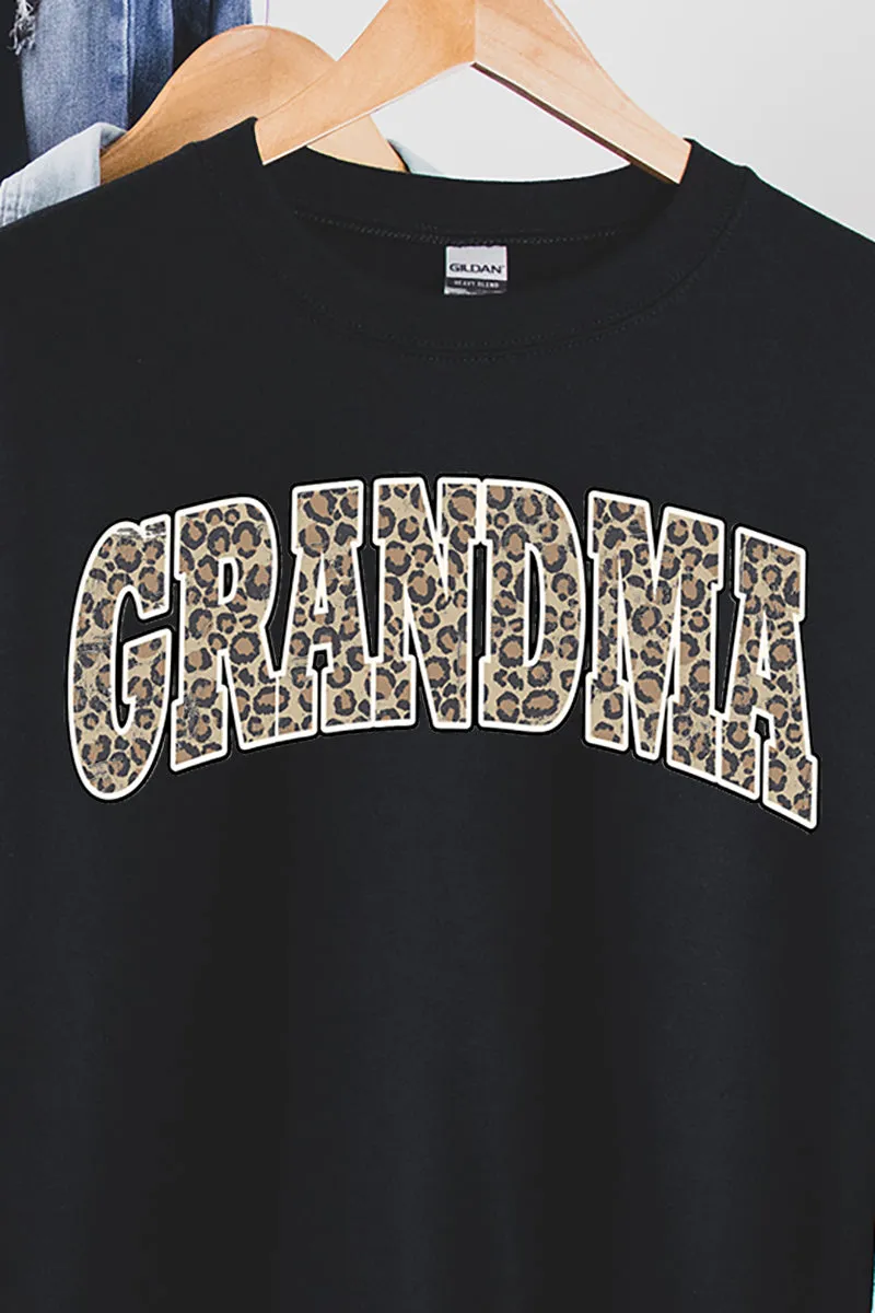 Arched Grandma Leopard Heavy-weight Crew Sweatshirt