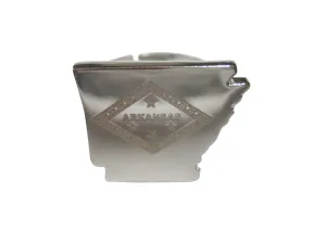 Arkansas State Map Shape and Flag Design Adjustable Size Fashion Ring
