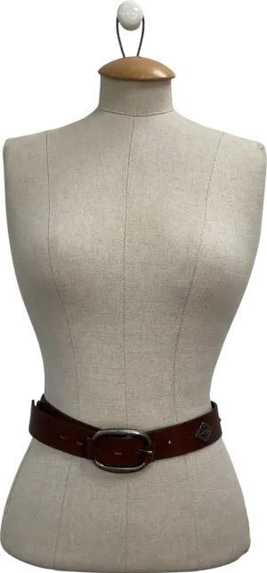 Ba&sh Brown Stud Detail Leather Belt UK S/M