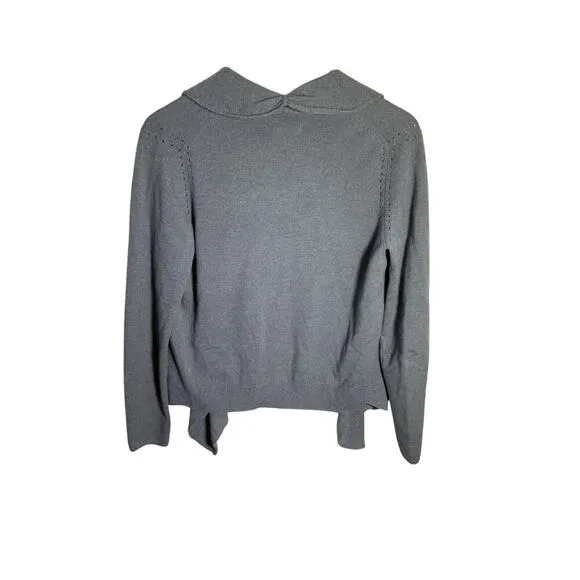 Banana Republic 100% Cashmere Sweater Heather Green Open Front Cardigan Women M
