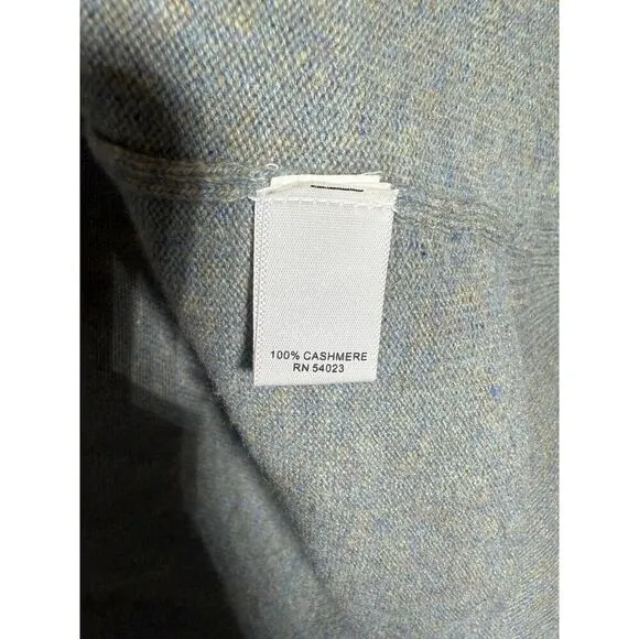 Banana Republic 100% Cashmere Sweater Heather Green Open Front Cardigan Women M