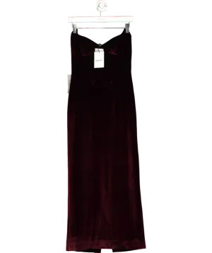 Bardot Red Camellia Strapless Velour Dress UK 8