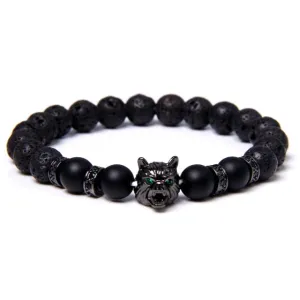 Beaded Wolf Head Energy Bracelet