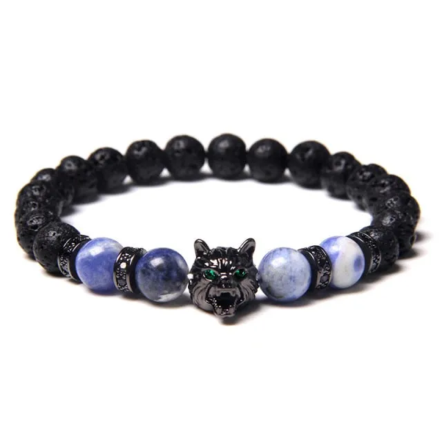 Beaded Wolf Head Energy Bracelet