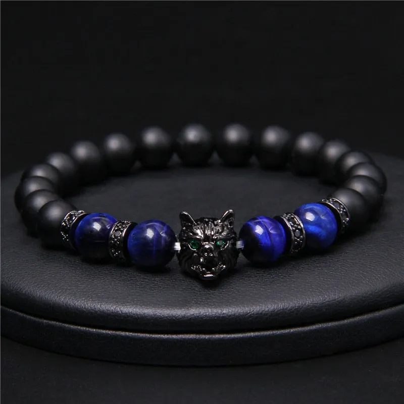 Beaded Wolf Head Energy Bracelet