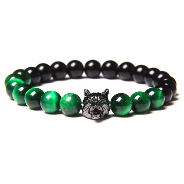 Beaded Wolf Head Energy Bracelet