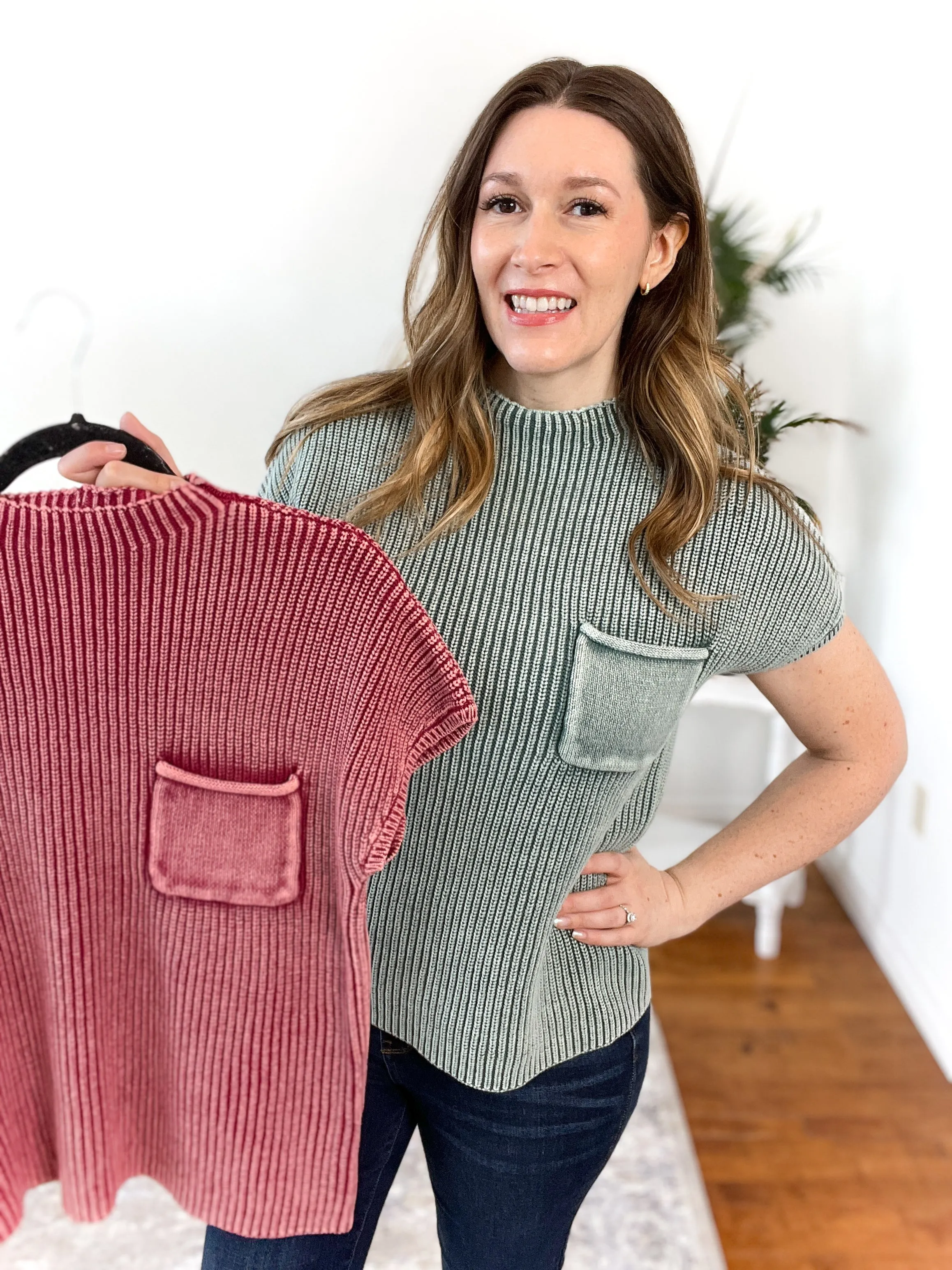 Becca Mock-Neck Sleeveless Sweater