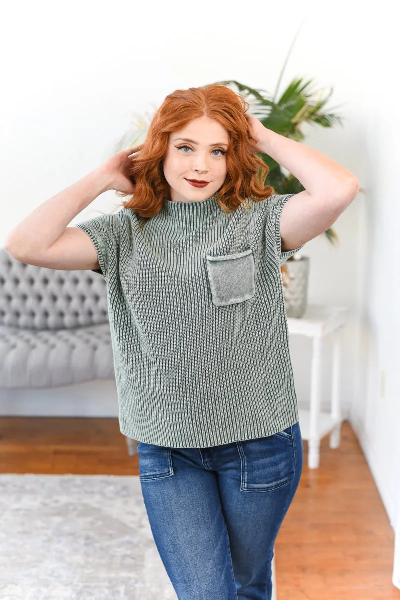 Becca Mock-Neck Sleeveless Sweater