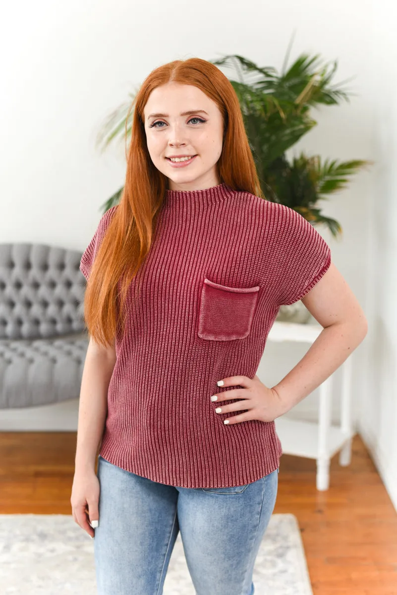 Becca Mock-Neck Sleeveless Sweater