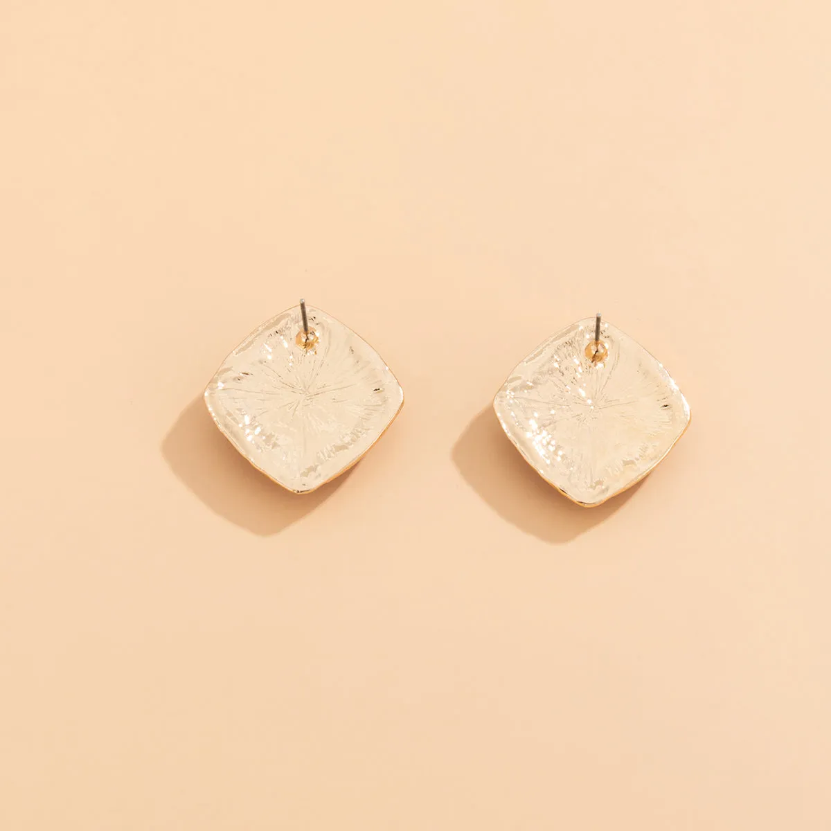 Black Enamel & Pearl 18K Gold-Plated Rhombus Stud Earrings