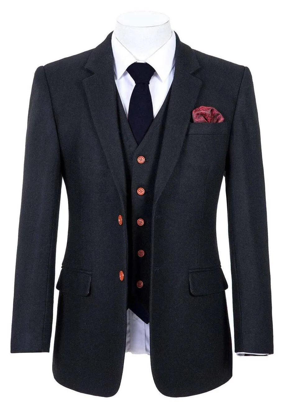 BLACK TWILL TWEED JACKET