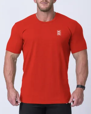 Box Logo Casual Tee - Red / White