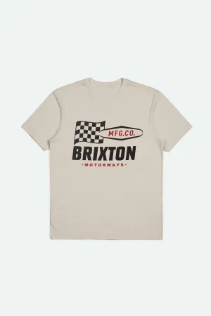 BRIXTON MOTORWAY HW RELAXED TEE - CREAM CLASSIC WASH