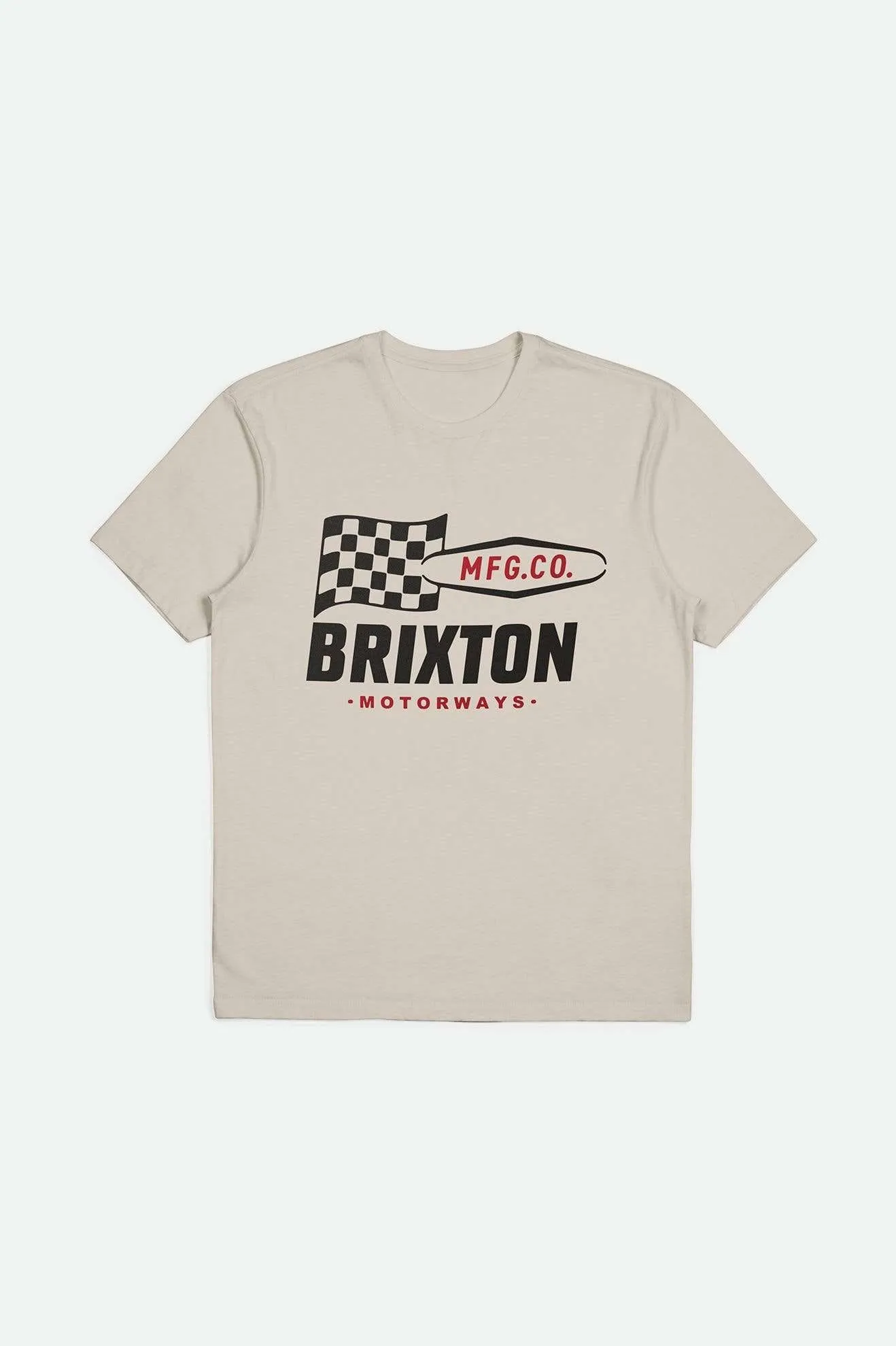BRIXTON MOTORWAY HW RELAXED TEE - CREAM CLASSIC WASH