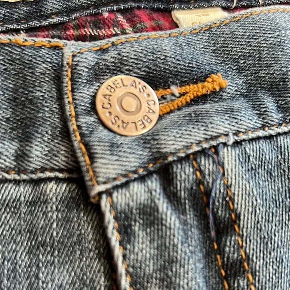 Cabela's Blue Jeans with Plaid Lining size 18 short