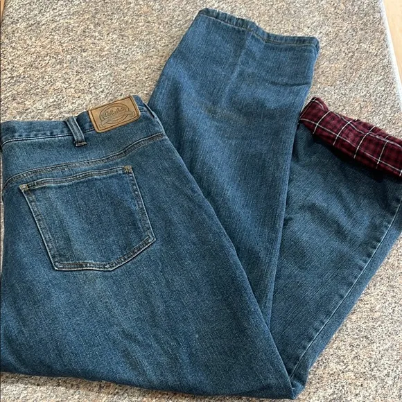 Cabela's Blue Jeans with Plaid Lining size 18 short