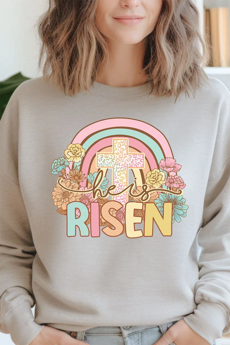 Cheetah Cross He Is Risen Heavy-weight Crew Sweatshirt
