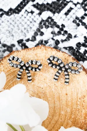 Cherie Coquette Bow Silvertone Earrings