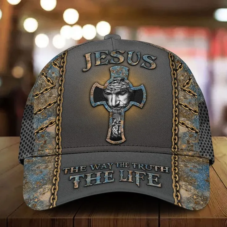 Christianartbag Cap, Jesus, the way, the truth, the light Jesus cap, warrior of Christ cap, bible verse cap, Jesus gift for Dad, Personalized Cap, Cap for Dad, CABCAP01060624.