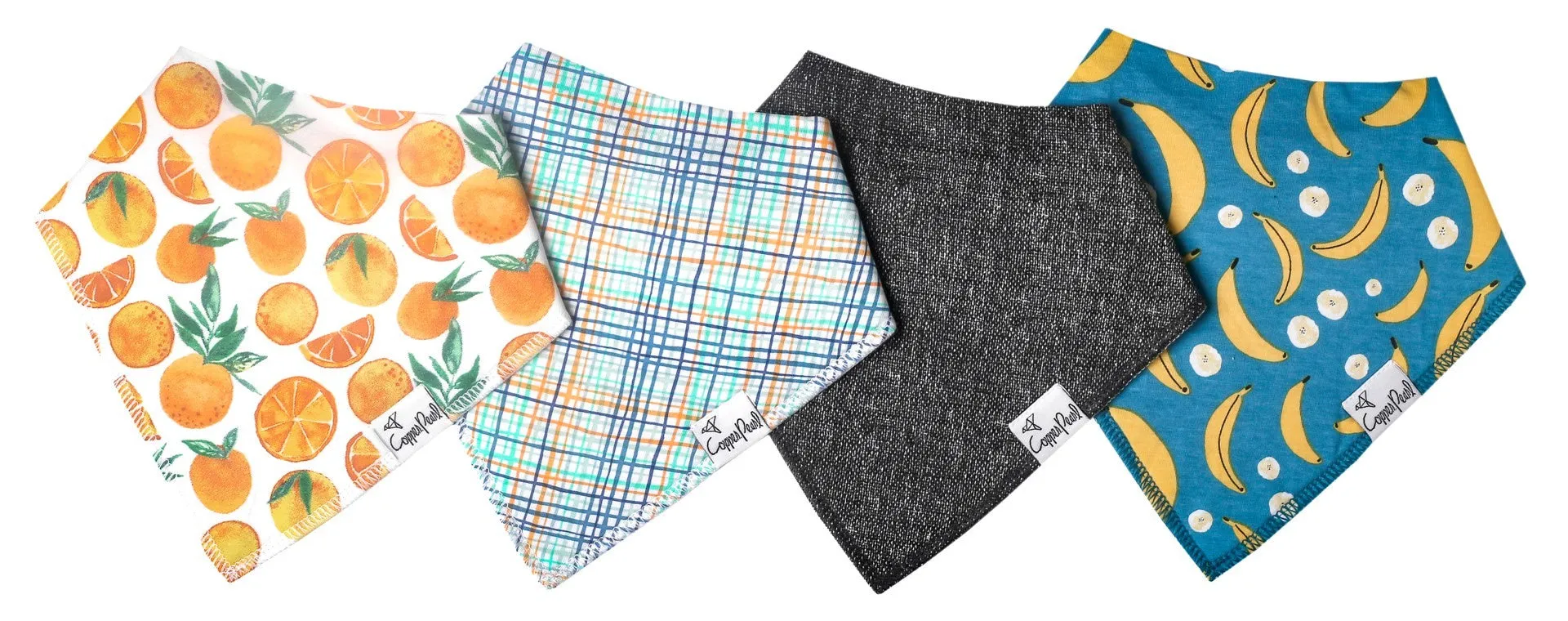 Copper Pearl Citrus Bandana Bib Set